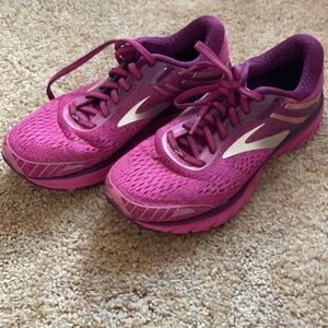 Pink Brooks Adrenaline running shoes